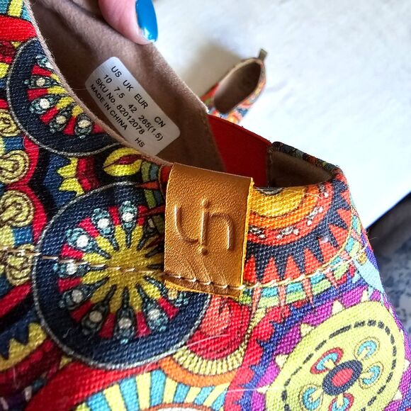 UiN U I N Colorful Pattern Psychedelic Canvas Shoes sz 10 - Picture 8 of 10